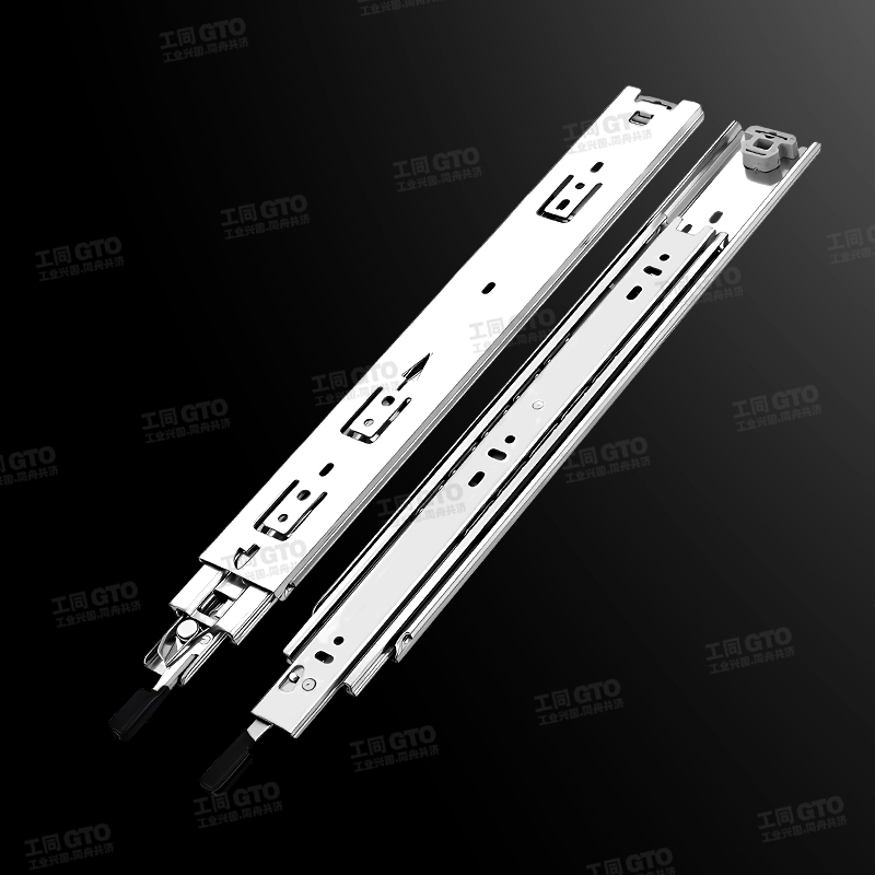 304不銹鋼51寬帶鎖重型三節鋼珠滑軌O1551S